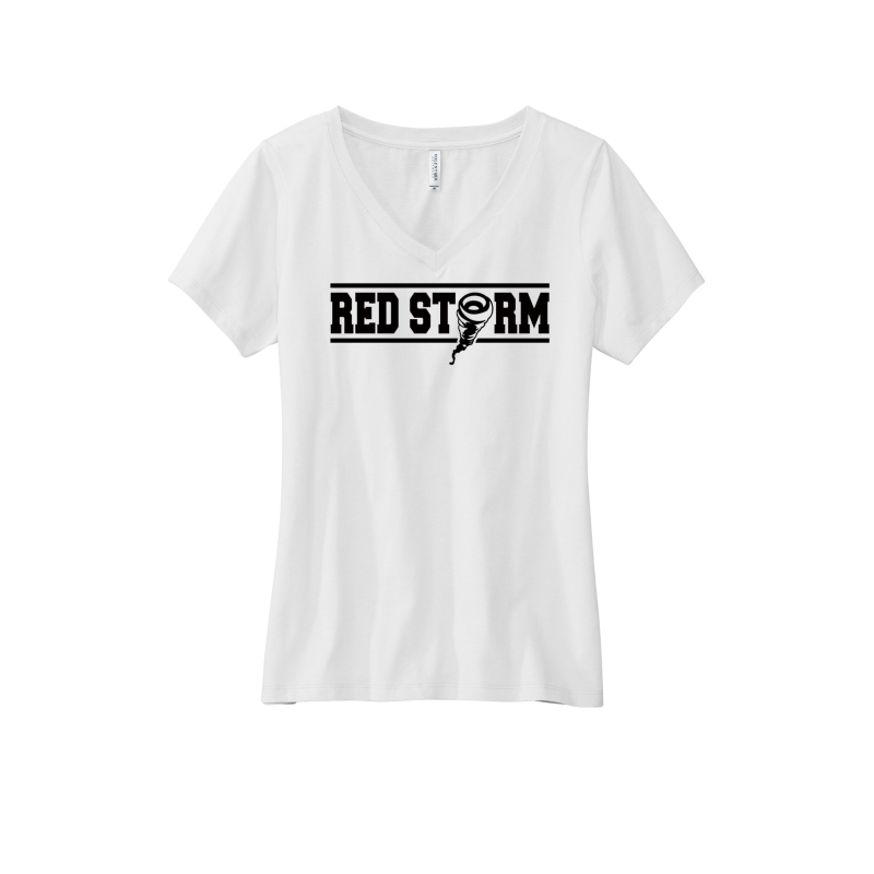 Red Storm - LVL45V Women’s Daily V-Neck Tee - White