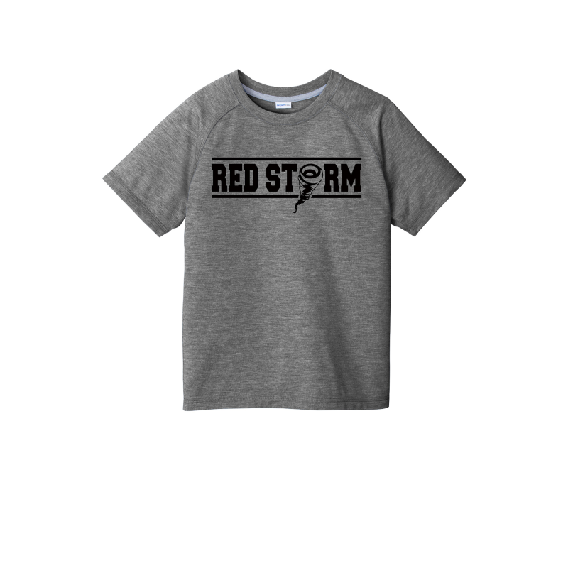 Red Storm - YST400 Youth Wicking Raglan Tee - Dark Grey Heather