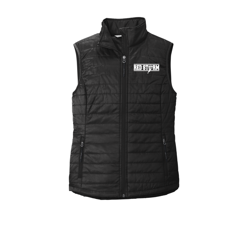 Red Storm - L851 Ladies Packable Puffy Vest - Black