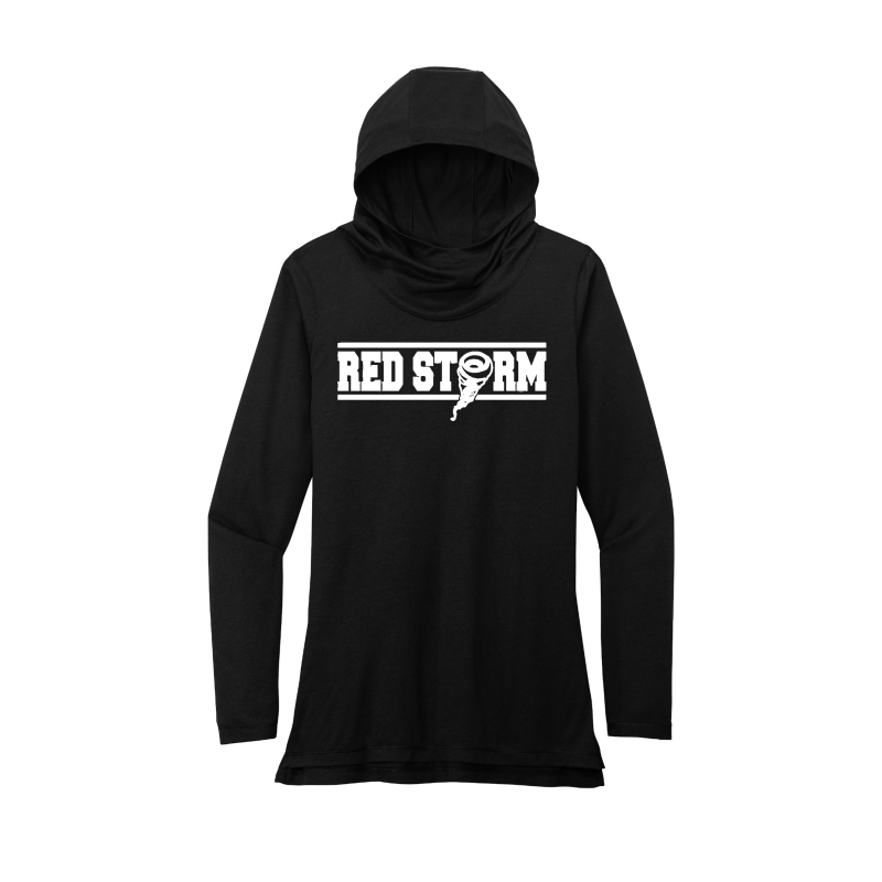 Red Storm - LST406 Ladies Wicking Long Sleeve Hoodie - Black
