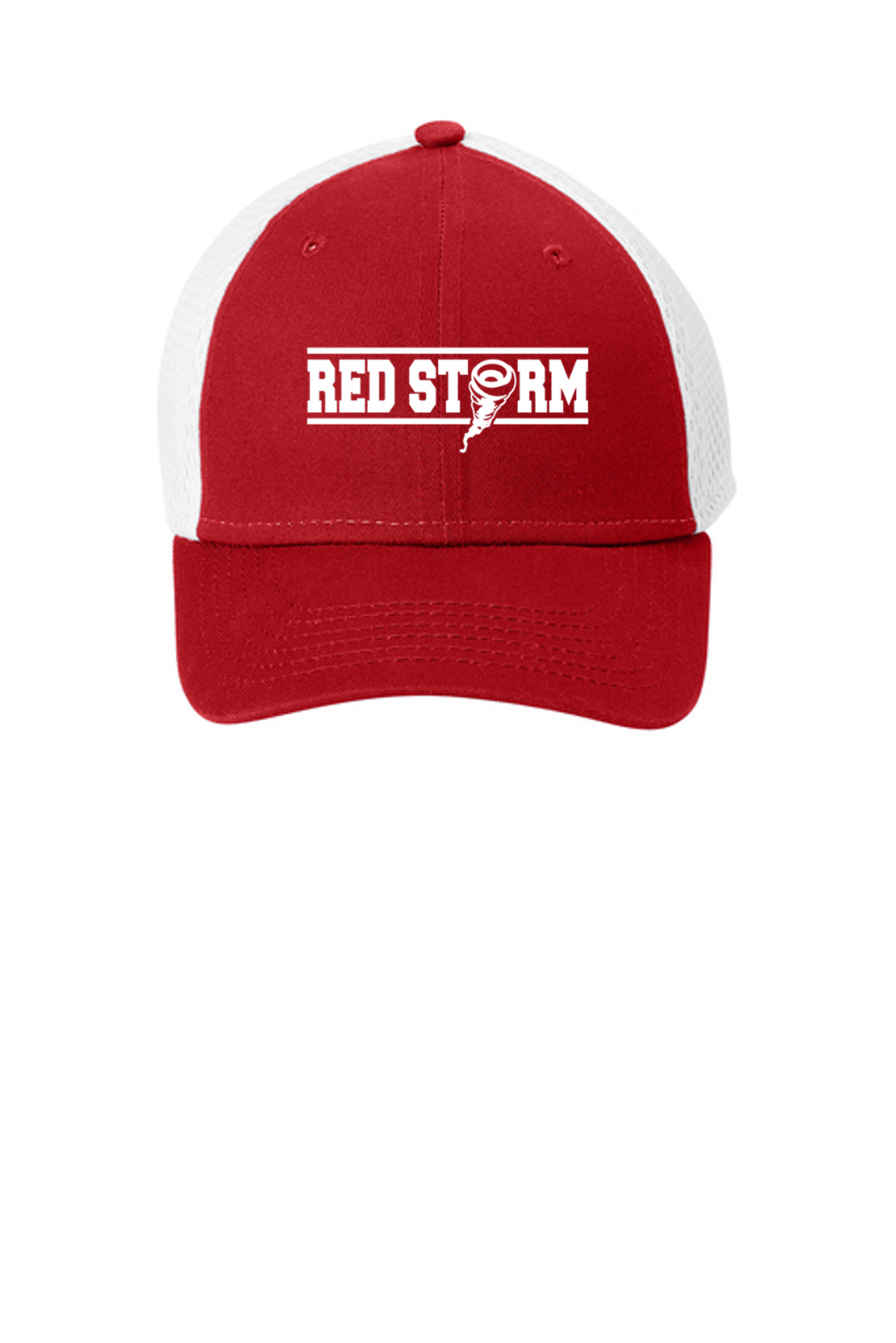 Red Storm - NE302 Youth Stretch Mesh Cap - Red/White
