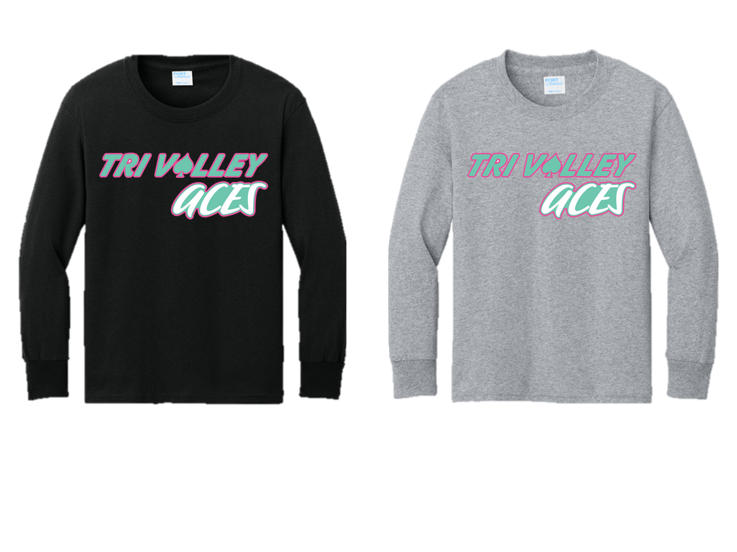 Tri Valley Aces - PC54YLS Youth Long Sleeve Core Cotton Tee