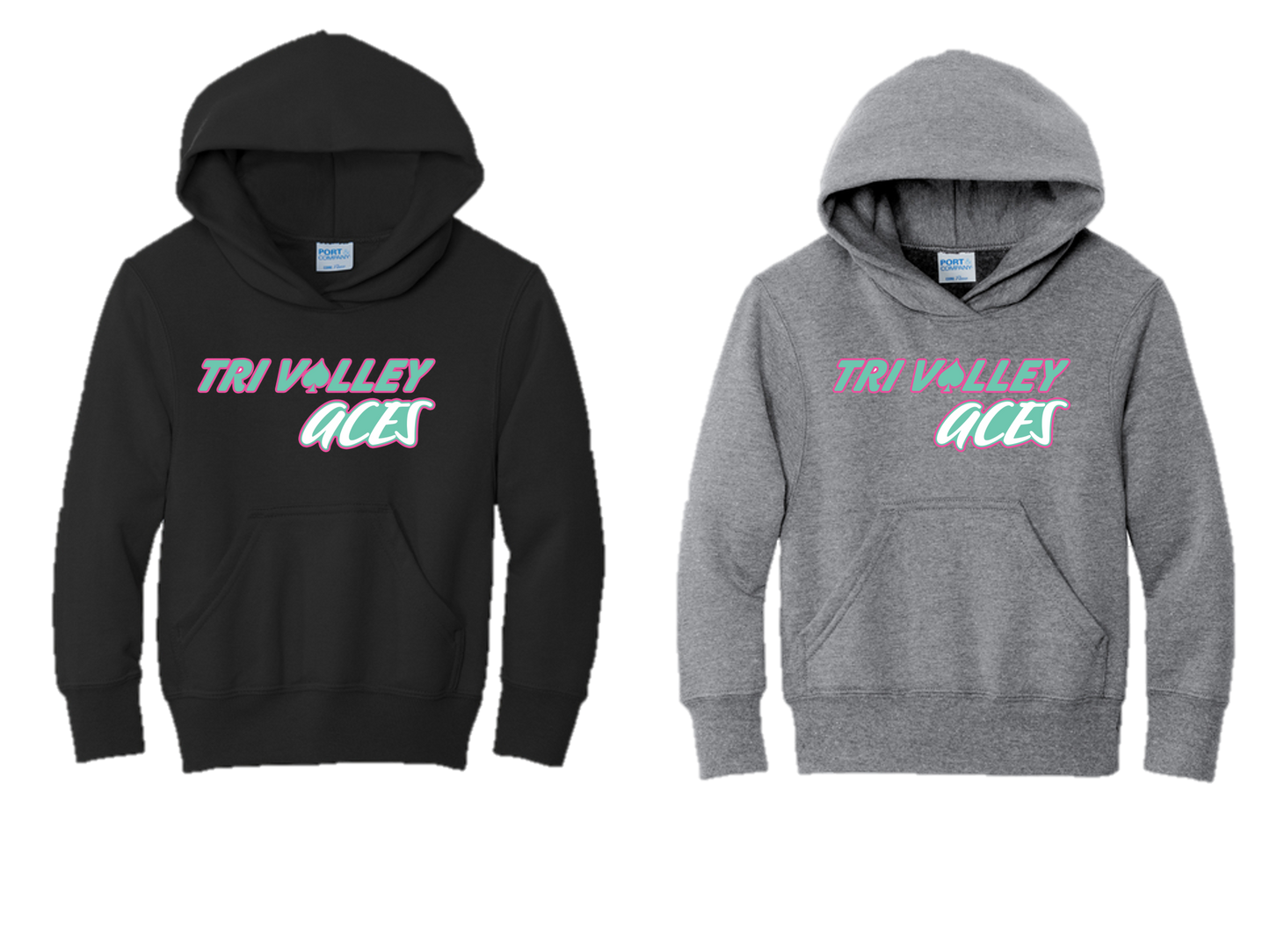 Tri Valley Aces - PC90YH Youth Core Fleece Pullover Hooded Sweatshirt