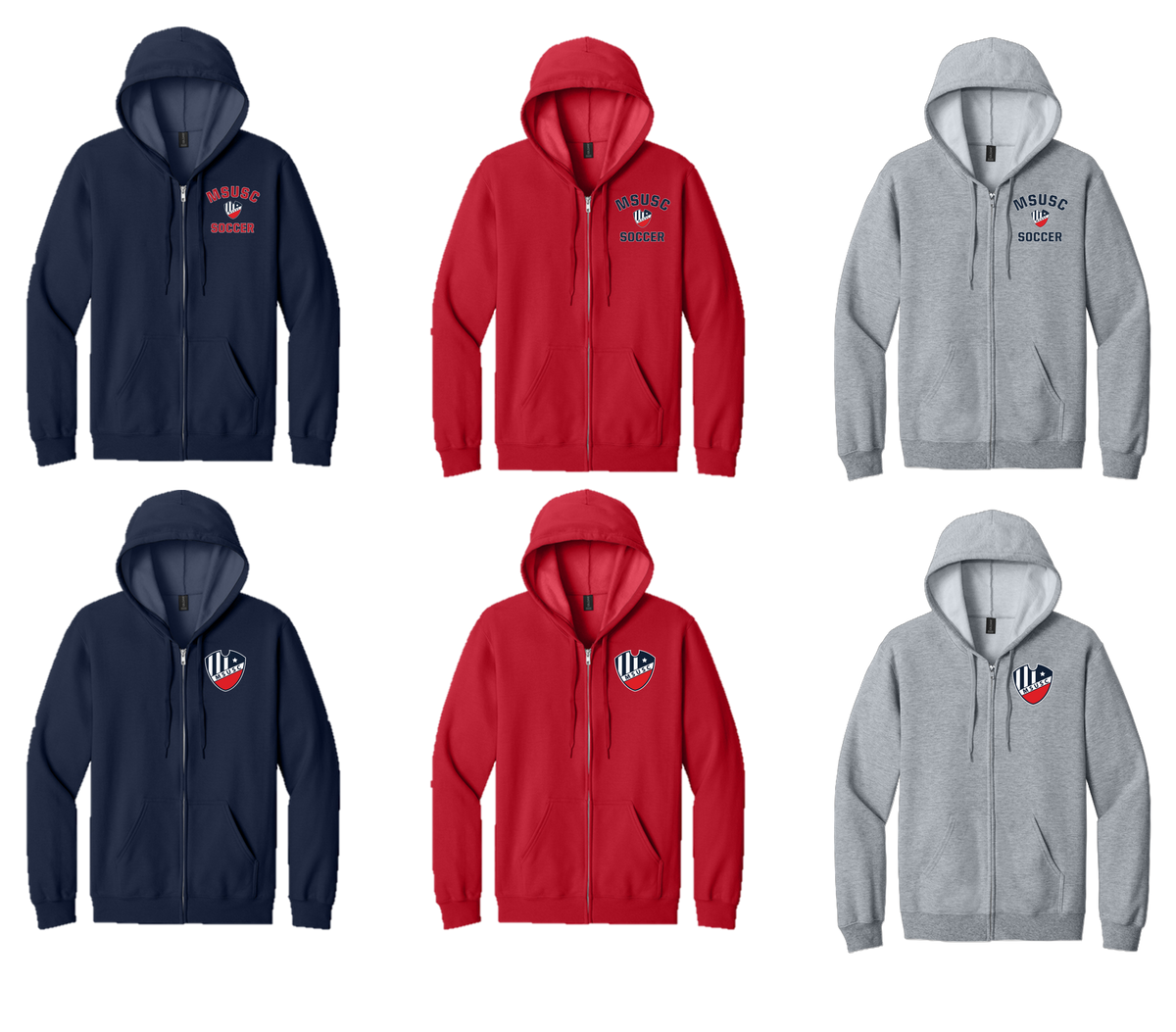 MSUSC - SF600 Midweight Fleece Full-Zip Hooded Sweatshirt