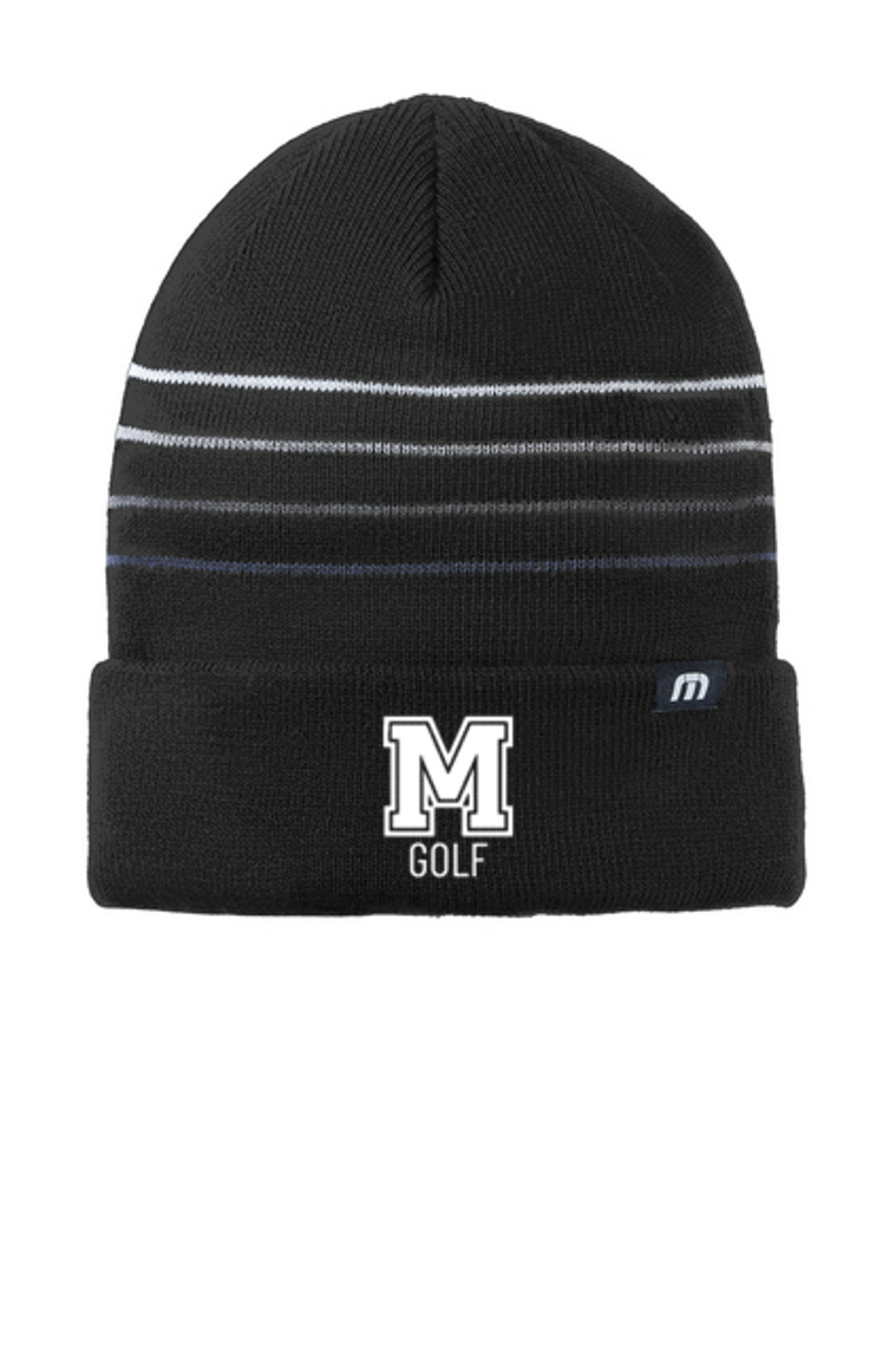 Mechanicville Golf - TM1MY393 TravisMathew Striped Cuffed Beanie - Black