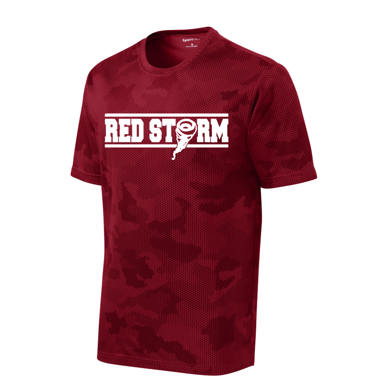 Red Storm - YST370 Youth CamoHex Tee - Deep Red