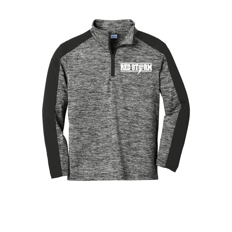 Red Storm - YST397 Youth Colorblock 1/4-Zip Pullover - Black Electric/Black