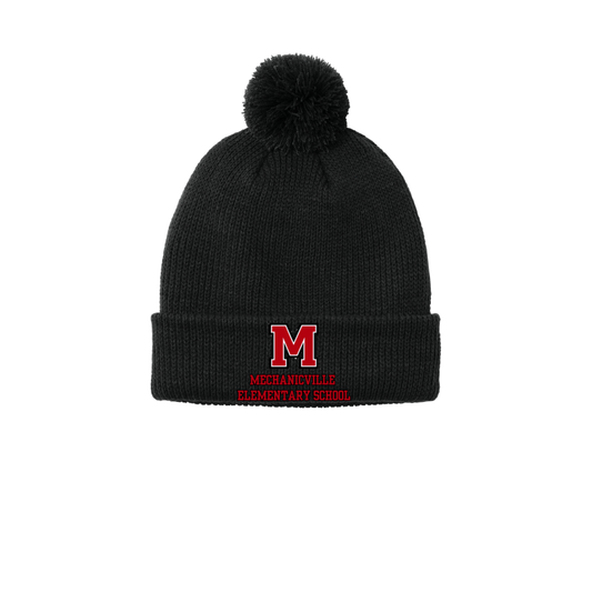 Mechanicville Elementary School 2024 - C978 Cozy Pom Beanie - Black