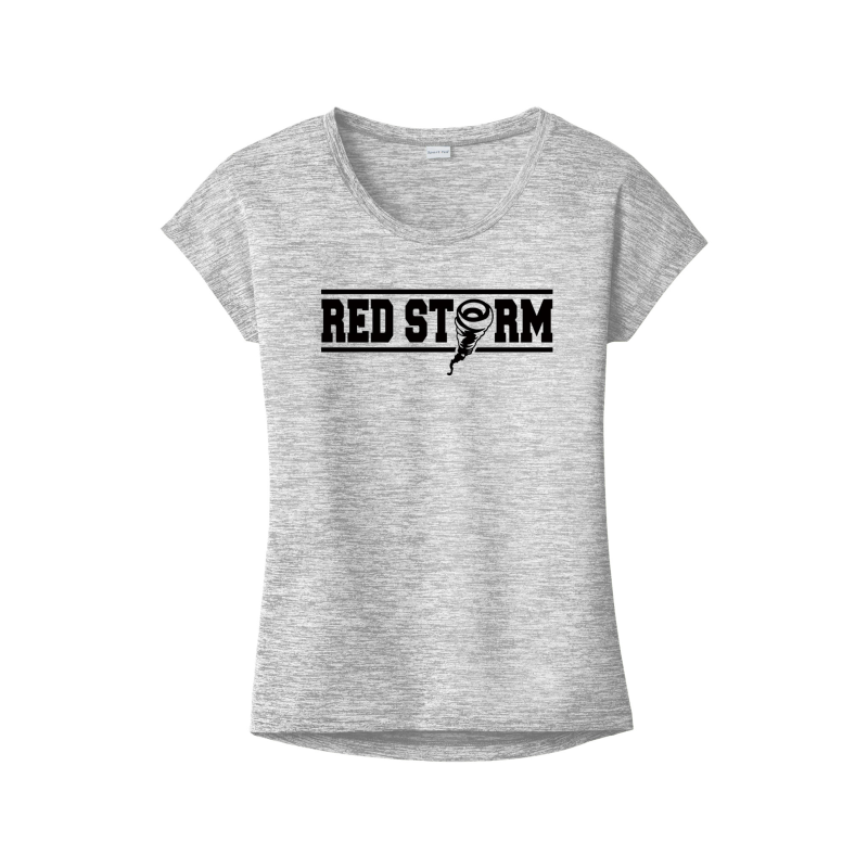 Red Storm - LST390 Ladies PosiCharge® Electric Heather Sporty Tee - Silver