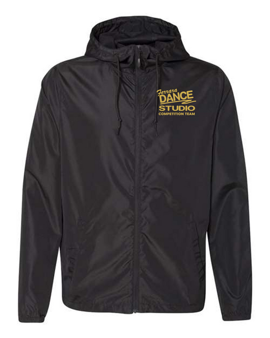 Ferrara Dance Studio - 21876 Lightweight Windbreaker Full-Zip Jacket - Black