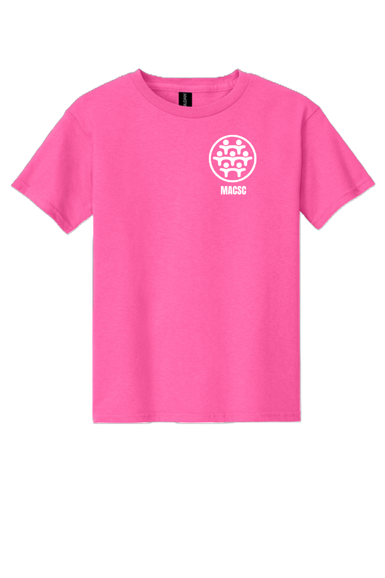 MACSC Summer 2026 - 5000B Youth Cotton T-Shirt - Safety Pink - White Logo