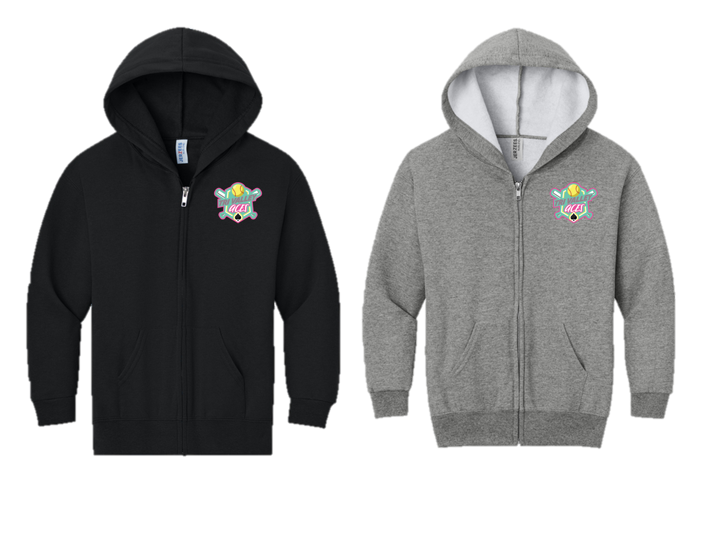 Tri Valley Aces - 993B Youth Full-Zip Hooded Sweatshirt