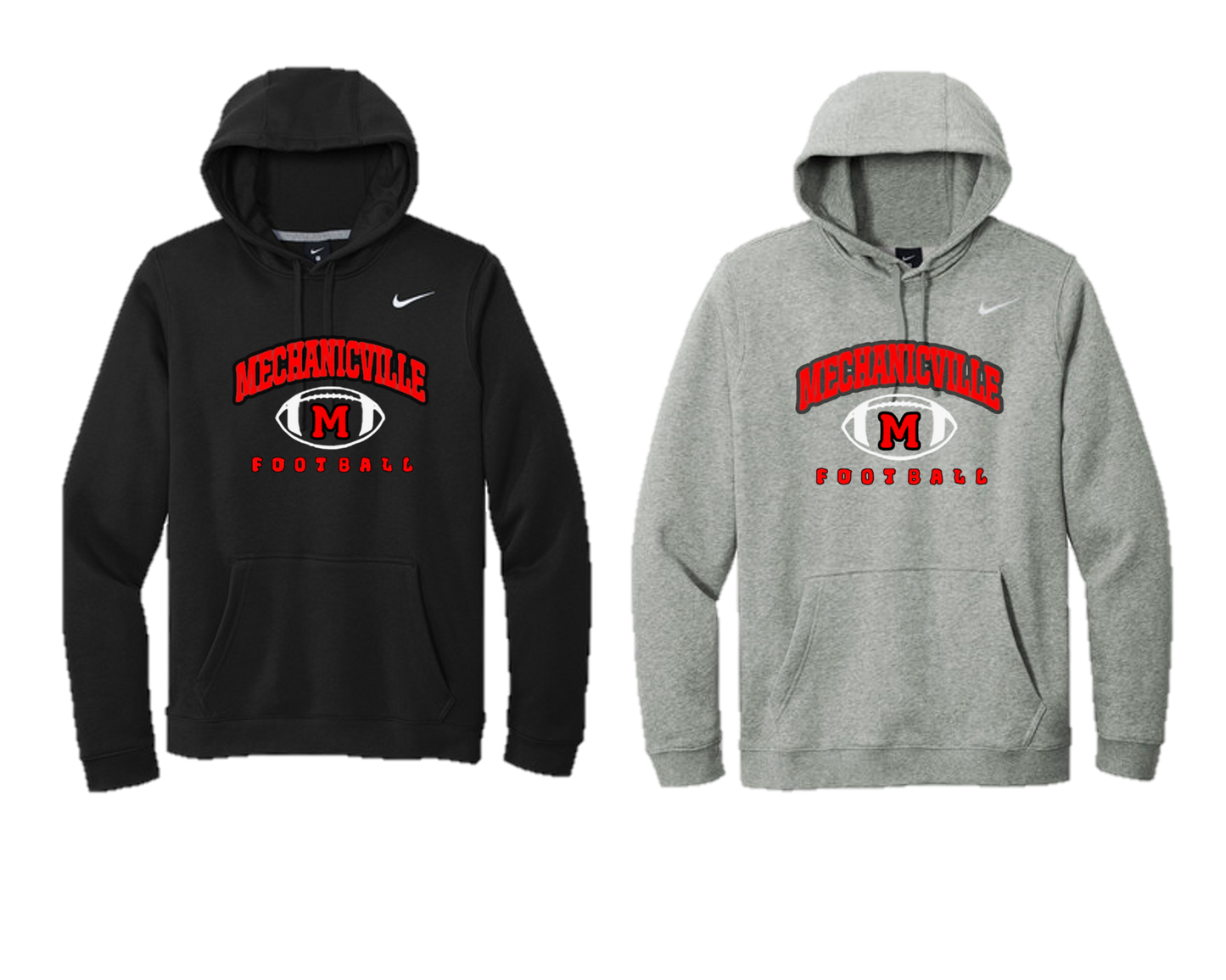 Mechanicville Football - CJ1611 Nike Fleece Pullover Hoodie