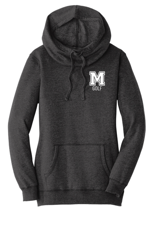 Mechanicville Golf - DM493 Women’s Lightweight Fleece Hoodie - Heather Black