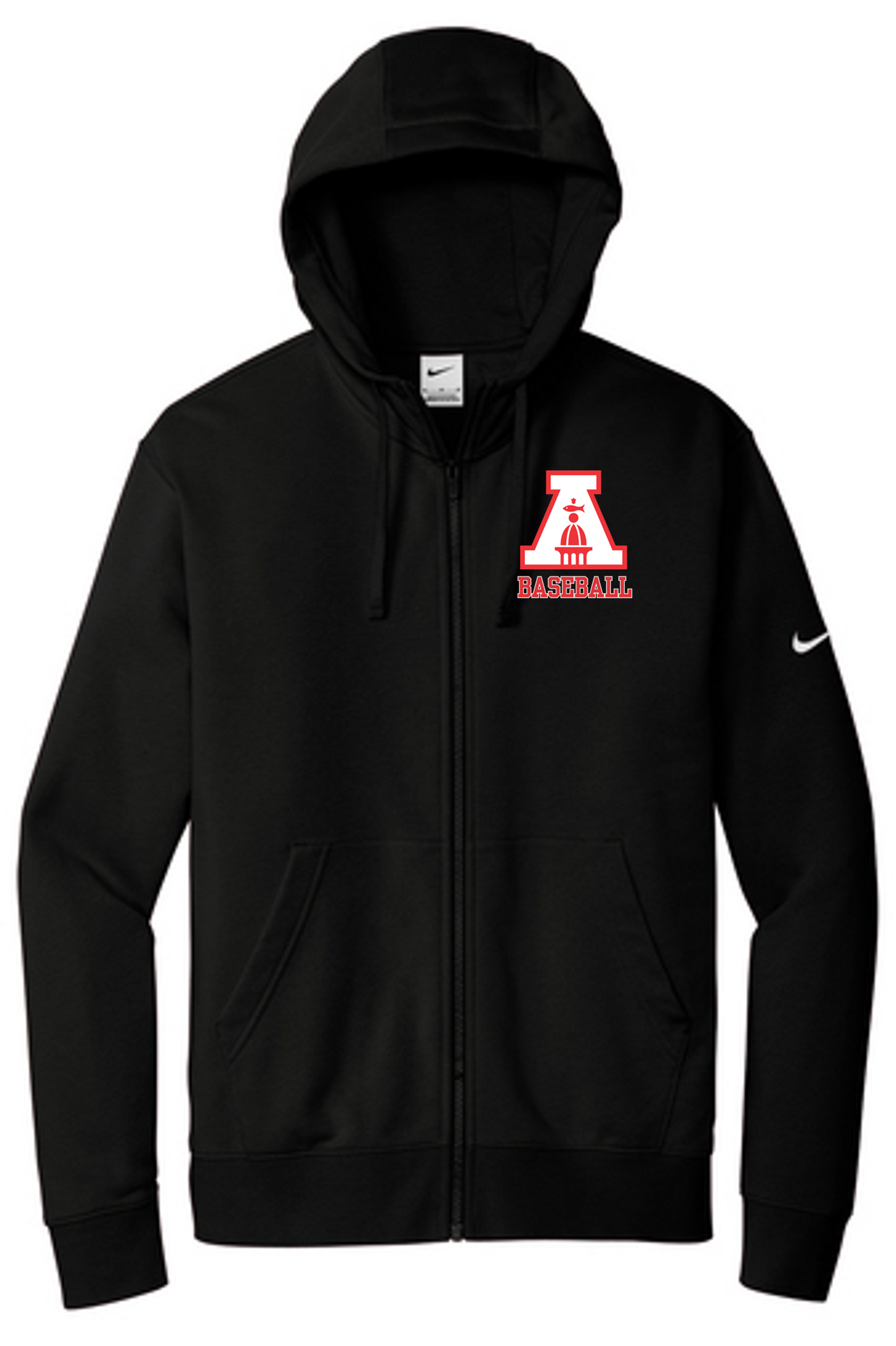 Albany Academy Baseball - NKDR1513 Nike Full-Zip Hoodie - Black