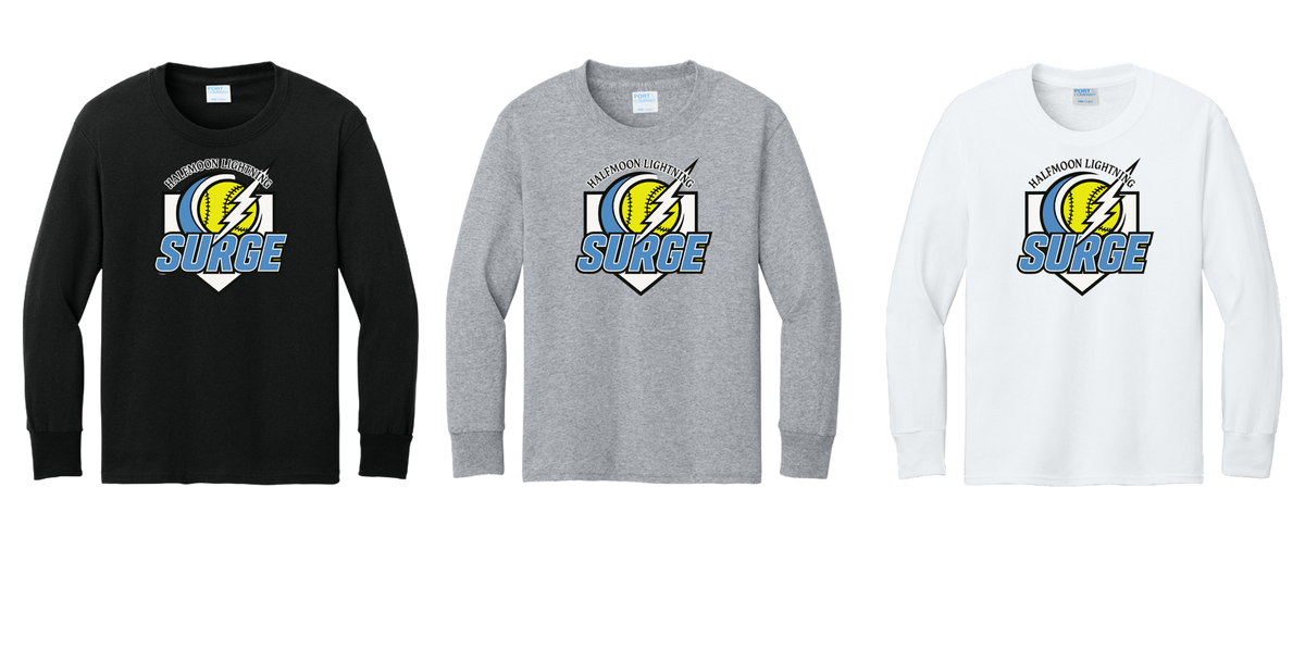 Halfmoon Lightning Surge 2026 - PC54YLS Youth Long Sleeve Core Cotton Tee