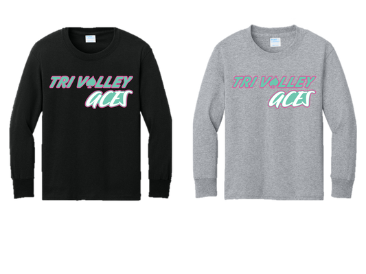 Tri Valley Aces  - PC54YLS Youth Long Sleeve Core Cotton Tee