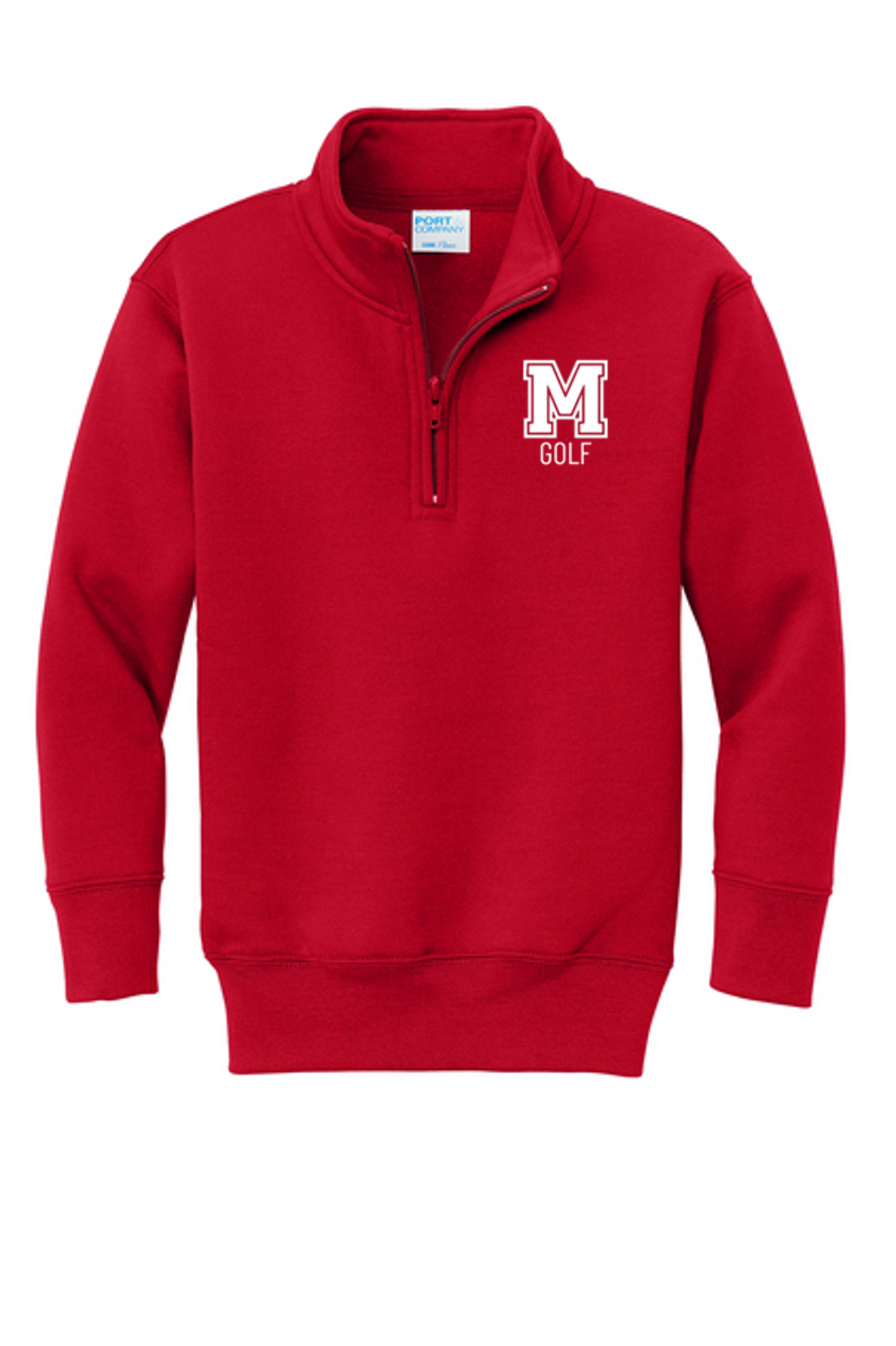 Mechanicville Golf - PC78YQ Youth Fleece 1/4-Zip Sweatshirt - Red