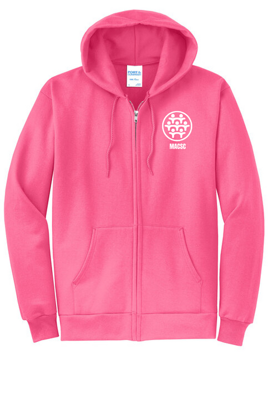 MACSC Summer 2026 - PC78ZH Full-Zip Hooded Sweatshirt - Pink - White Logo