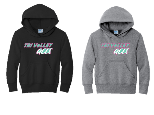Tri Valley Aces - PC90YH Youth Core Fleece Pullover Hooded Sweatshirt