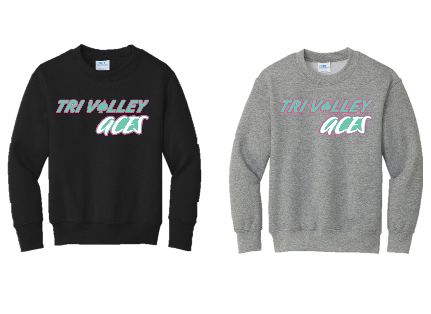 Tri Valley Aces - PC90Y Youth Core Fleece Crewneck Sweatshirt