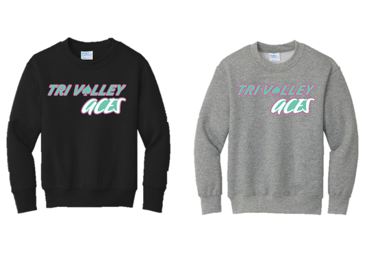 Tri Valley Aces - PC90Y Youth Core Fleece Crewneck Sweatshirt