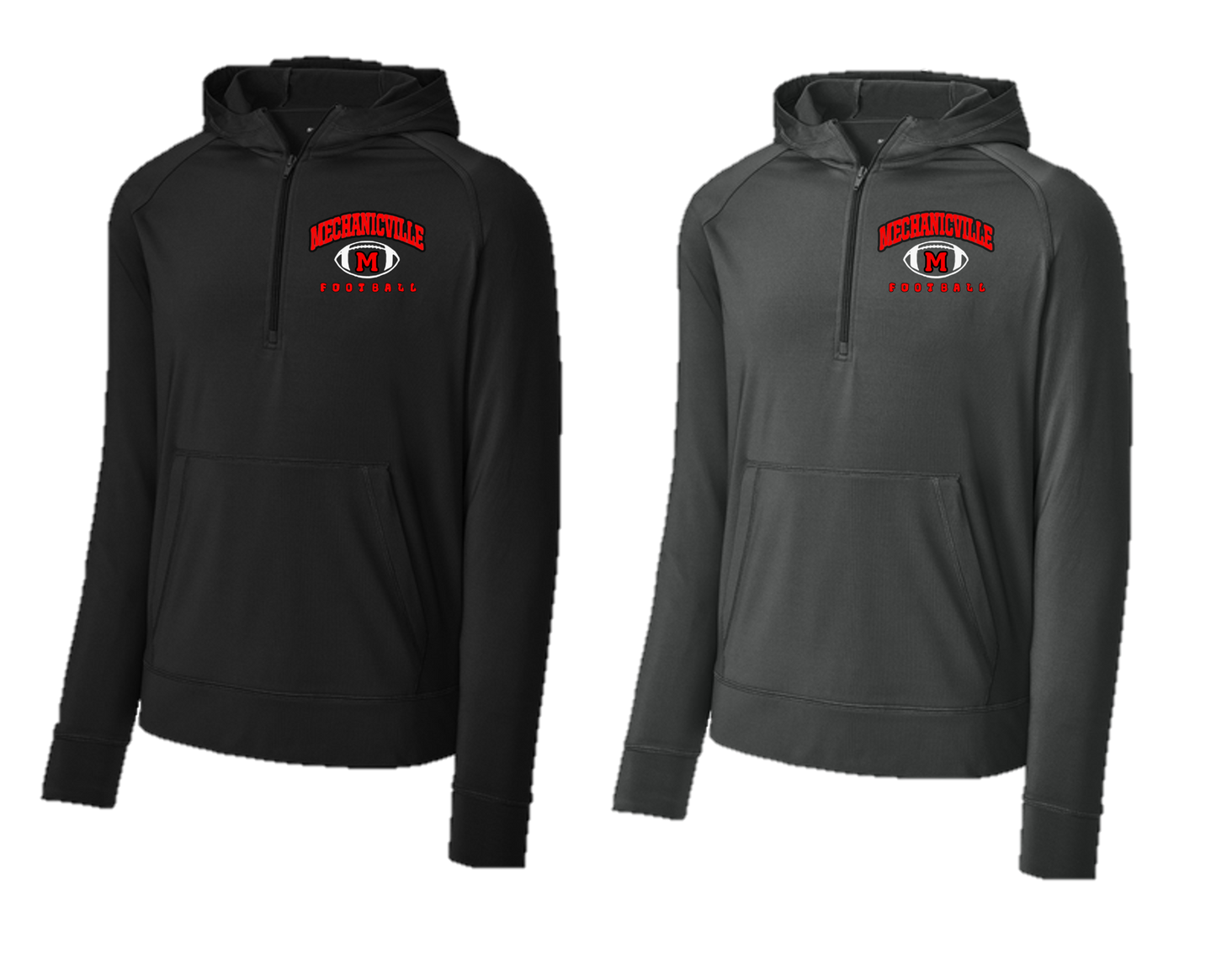 Mechanicville Football - ST856 Stretch 1/2-Zip Hoodie