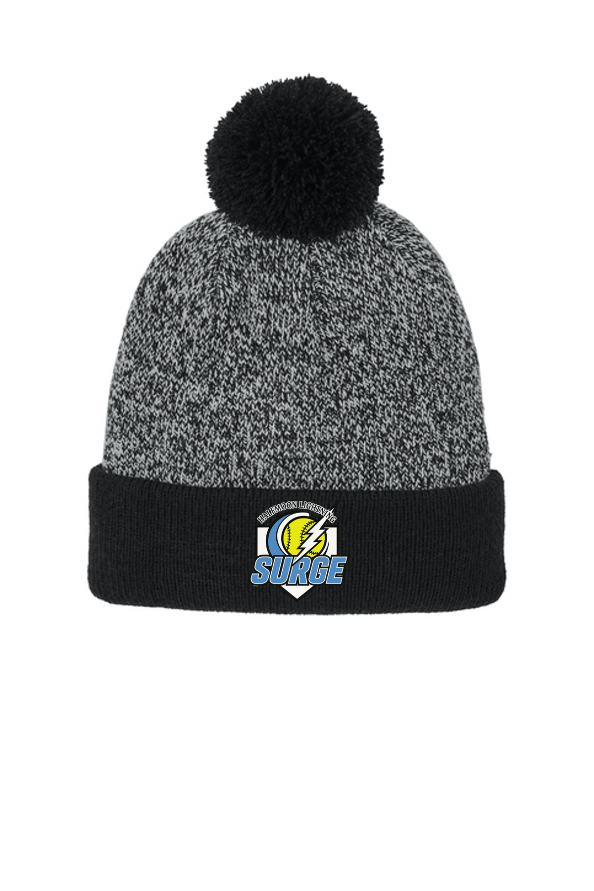 Halfmoon Lightning Surge 2026 - STC68 Heather Pom Beanie - Black/Silver
