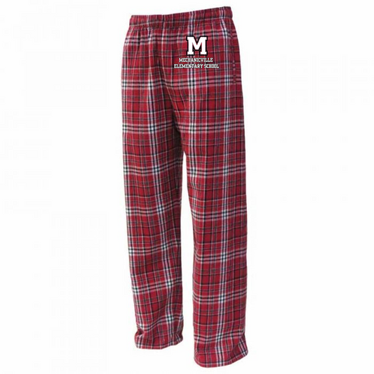 Mechanicville Elementary School 2024 - YFLNP Youth Flannel Pant - Red/White