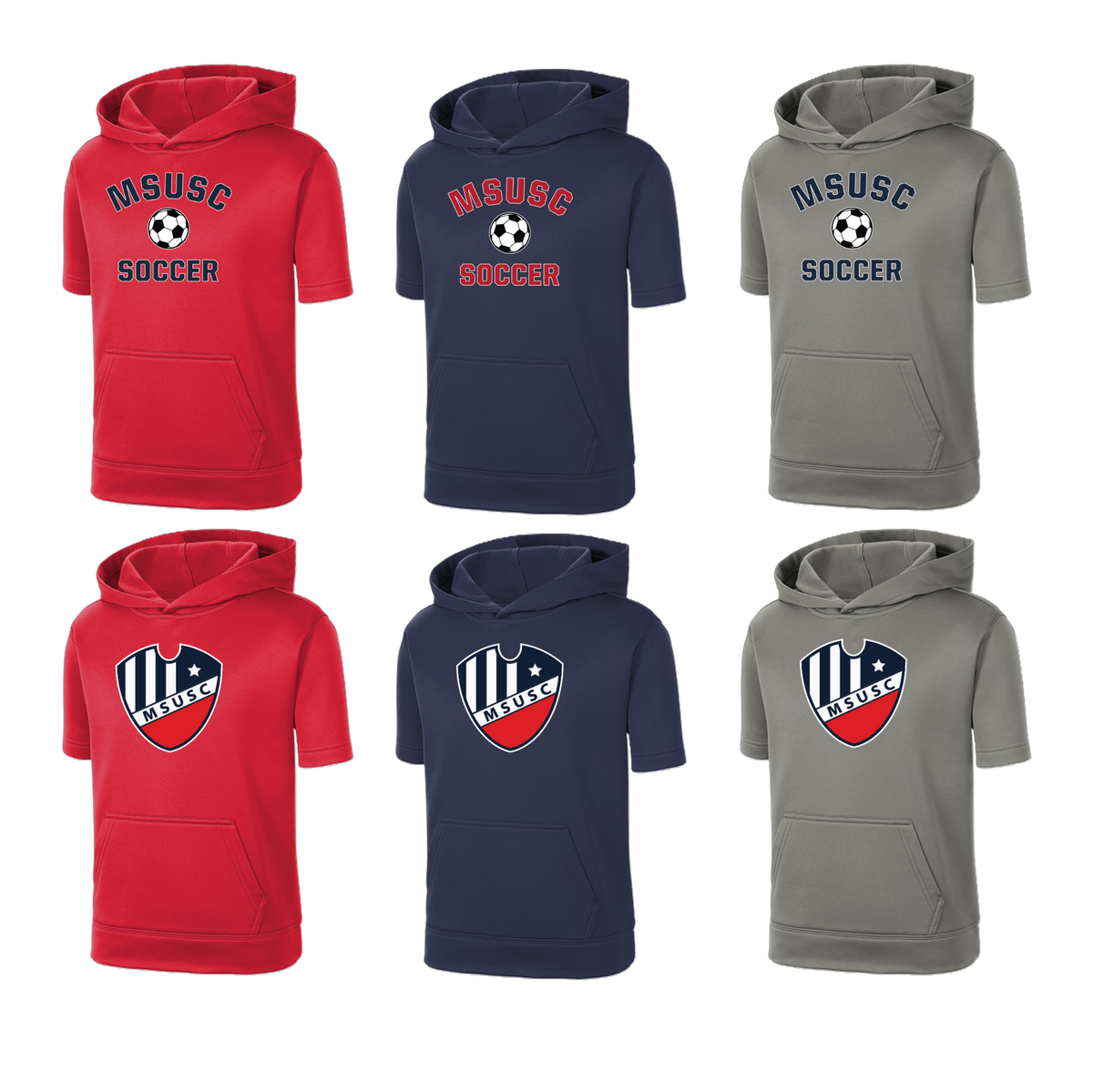 MSUSC - YST251 Youth Fleece Short Sleeve Hooded Pullover